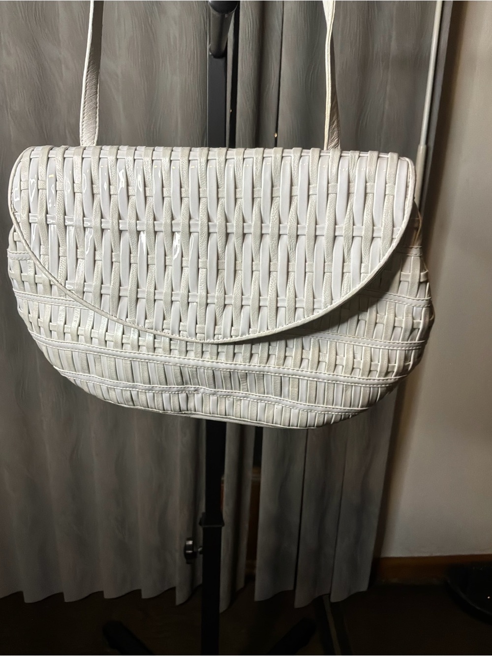 Sharif White Woven Crossbody - Picture 3 of 5